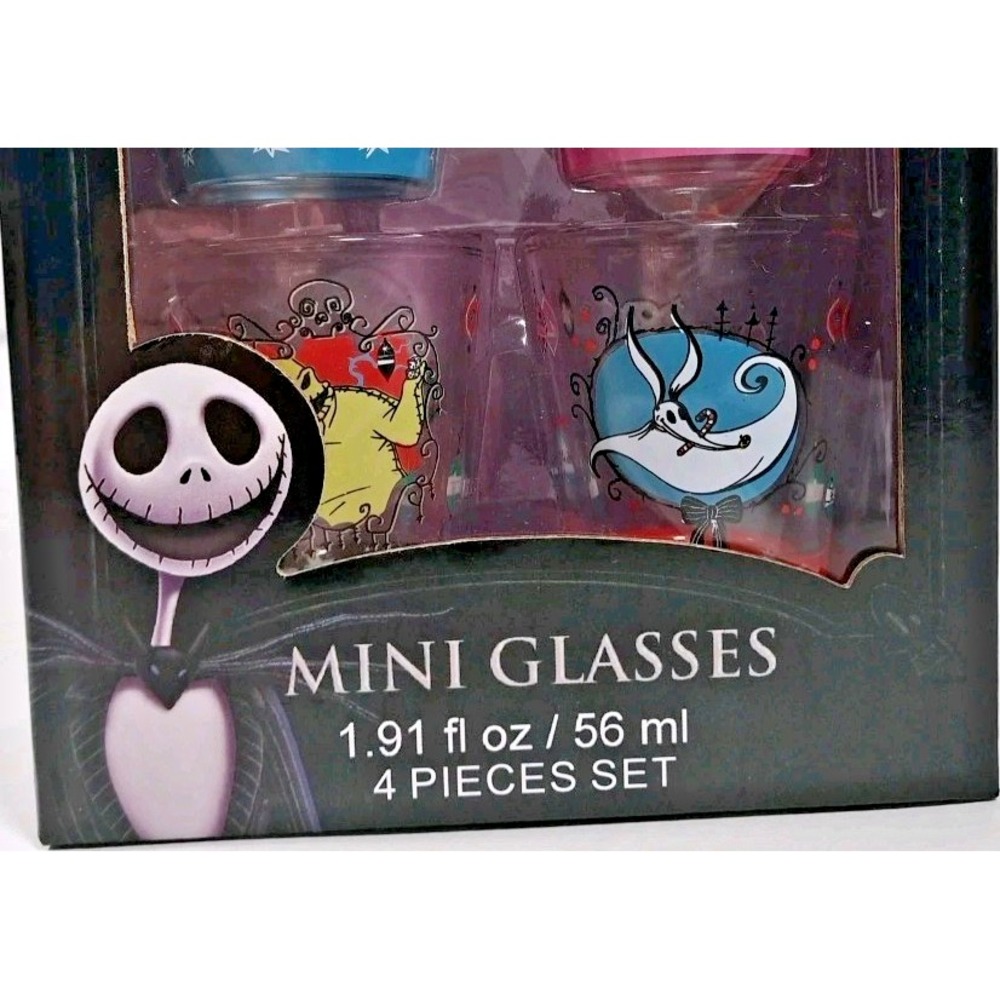 Disney Nightmare Before Christmas Mini Glass 4 Piece Set Jack Sally Oogie Zero